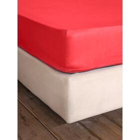 Σεντόνι Γίγας με Λάστιχο Superior Satin - red