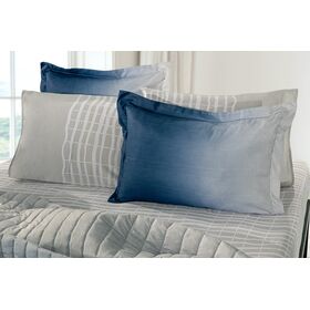Ζεύγος Μαξιλαροθήκες Oxford Azzam Denim 50x70 guy Laroche  100% Microsuede