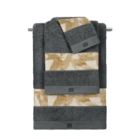 Σετ 3τμχ. Πετσέτες Μπάνιου Finesse Anthracite-Golden guy Laroche  100% Cotton 500 Gr/m 2