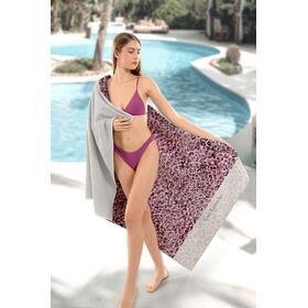 Πετσέτα Θαλάσσης Velour Printed 2301 Fuchsia 100x175 guy Laroche  50% Cotton-50%polyester