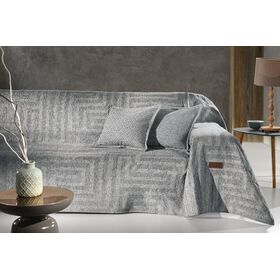 Ριχτάρι Aberon Silver 1θέσιος 180x150 guy Laroche Grey 65% Chenille / 25% Cotton -15% Polyester
