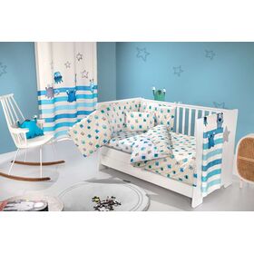 Σετ 3τμχ. Βρεφικά Σεντόνια Monsters Blue Saint Clair  100% Cotton