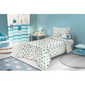 Σετ 3τμχ. Παιδικά Σεντόνια Monsters Blue Saint Clair  100% Cotton