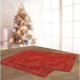 Σουπλά Χριστουγεννιάτικο 3026 red Laser cut 45x33 Saint Clair  100% Polyester