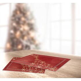 Σουπλά Χριστουγεννιάτικο 3042 red Laser cut 45x33 Saint Clair  100% Polyester