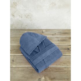 Μπουρνούζι με Κουκούλα zen - Medium - Shadow Blue