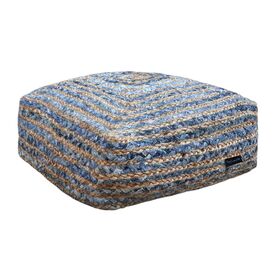 Πούφ Boho Denim 50x50x25 guy Laroche  50% Cotton - 50% Jute