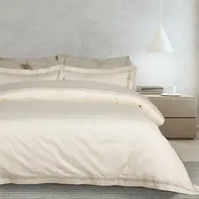 Das Home Παπλωματοθηκη σετ Υπερδιπλη Executive 1699 Ivory