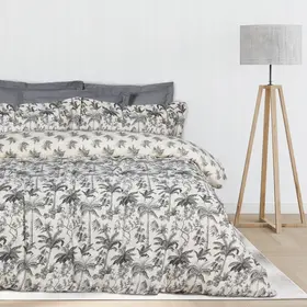 Das Home σετ Σεντονια Μονα με Λαστιχο Casual 5429 Ecru, Grey