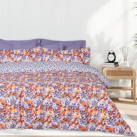 Das Home σετ Σεντονια Υπερδιπλα με Λαστιχο Casual 5430 Orange, Purple
