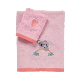 Das Baby σετ Πετσετες 2 Τεμαχιων Κεντητες fun 4934 Pink