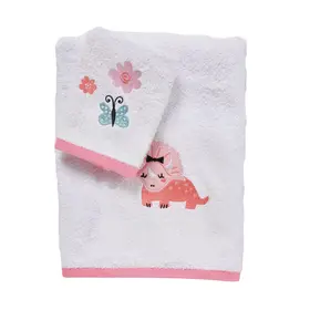 Das Baby σετ Πετσετες 2 Τεμαχιων Κεντητες fun 4936 Pink, White