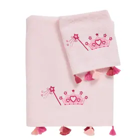 Das Baby σετ Πετσετες 2 Τεμαχιων Κεντητες Smile 4963 Pink