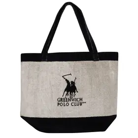 GREENWICH POLO CLUB ΤΣΑΝΤΑ ΘΑΛΑΣΣΗΣ 55Χ40 3858 ΕΚΡΟΥ, ΜΑΥΡΟ