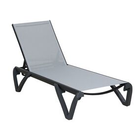 Capri k/d Ξαπλώστρα Αλουμίνιο Μαύρο, pp-uv Μαύρο - Textilene Γκρι