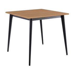 Vidal Τραπέζι Μέταλλο Βαφή Μαύρο, Επιφάνεια 80x80cm/16mm Contract Sliq Beech