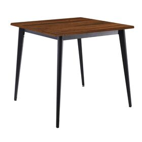 Vidal Τραπέζι Μέταλλο Βαφή Μαύρο, Επιφάνεια 80x80cm/16mm Contract Sliq Walnut