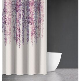 Κουρτίνα Μπάνιου Abstract des 115 Purple με Κρίκους 180x200 Saint Clair  100% Polyester