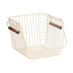 Estia Καλαθι Οργανωσης Allure Μεταλλικο 26.5x29.5x21.5cm Στοιβαζομενο Ivory