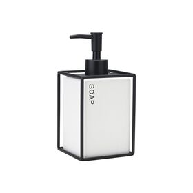 Estia Αντλια Σαπουνιου Cage 450ml Κεραμικη Λευκη με Μεταλλικο Πλαισιο