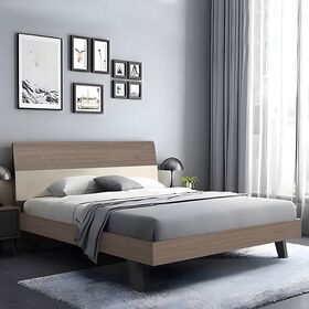 Vanity Κρεβάτι Διπλό, για Στρώμα 160x200cm, Απόχρωση Sonoma oak-Cream