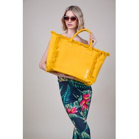 Τσάντα Ώμου Caribbean Mustard Feel and Touch  100% Cotton