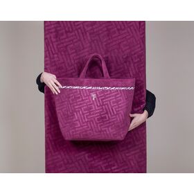 Τσάντα Παραλίας Icon Aubergine Feel and Touch  88% Polyester - 12% Poliammide