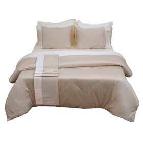 Σετ Σεντόνια με Φάσα & Φυτίλι Υπέρδιπλα 240x270 Luxury Bicolour Beige/ivory