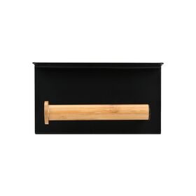 Estia Χαρτοθηκη Επιτοιχια Bamboo Essentials με Θεση για Κινητο Μεταλλικη Μαυρη