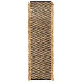 Χαλί Zigk Zagk Black 60x200 guy Laroche  50% Jute - 50% Cotton