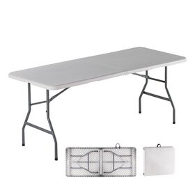 Blow-w Τραπέζι  Συνεδρίου - Catering Πτυσσόμενο (Βαλίτσα), Hdpe Άσπρο, Μέταλλο Βαφή Γκρι