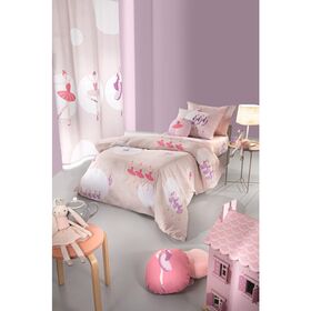 Σετ Παιδικά Σεντόνια 160x250cm 3τμχ  saint clair paris ballerina Ροζ 100% Βαμβάκι