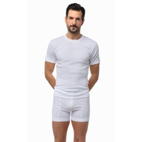 Minerva classic Βαμβακερή Ανδρική Κοντομάνικη Φανέλα Λευκό Χρώμα 2τμχ l 18112-4-05