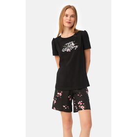 Γυναικεία Πυζάμα minerva l Μαύρο- floral 90-52559