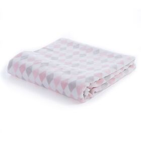 Βρεφική Κουβέρτα Κούνιας fleece 110x150 nef-nef homeware sweet rhombus pink 100% polyester