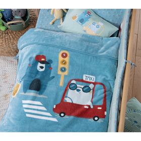 Βρεφική Κουβέρτα Αγκαλιάς 75x100 nef-nef homeware traffic aqua 100% polyester