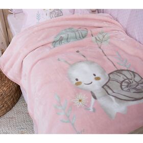 Βρεφική Κουβέρτα Κούνιας 100x140 nef-nef homeware cute snail pink 100% polyester