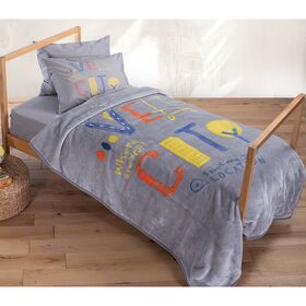 Παιδική Κουβέρτα Μονή 160x220 nef-nef homeware velocity grey 100% polyester