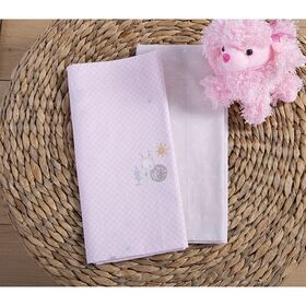 Σετ Βρεφικά Σεντόνια Λίκνου 2τμχ 70x120 nef-nef homeware cute snail pink 100% Βαμβάκι 144tc