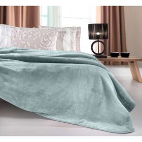 Κουβέρτα Βελουτέ Υπέρδιπλη 220x240cm guy laroche logo - indigo polyester