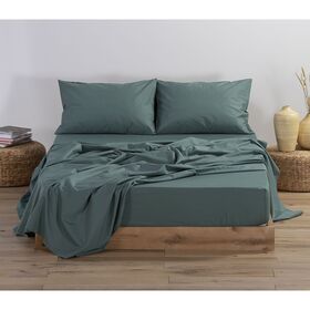 Σεντόνι Διπλό με Λάστιχο 140x200+30cm Βαμβάκι nef-nef basic - 1172 green 033508
