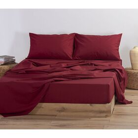 Σεντόνι Διπλό με Λάστιχο 140x200+30cm Βαμβάκι nef-nef basic - 1218 bordo 033508
