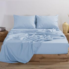 Σεντόνι Διπλό με Λάστιχο 140x200+30cm Βαμβάκι nef-nef basic - 1216 light blue 033508