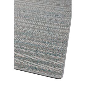 Ψάθινο Χαλί Breeze 187/13 Γκρι Μπέζ Πετρόλ Ρίγες με το Μέτρο - Colore Colori