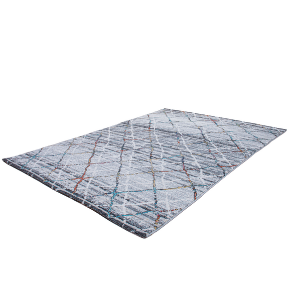 Χαλί Monza 8074/110 Γκρι Εκρού Μοντέρνο Boho - Ροτοντα  1,60x1,60 Colore Colori