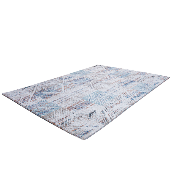 Χαλί Monza 8070/110 Εκρού Μπεζ Μπλε Ρόμβοι - σετ (0,70x1,50)x2 0,70x2,20 Colore Colori