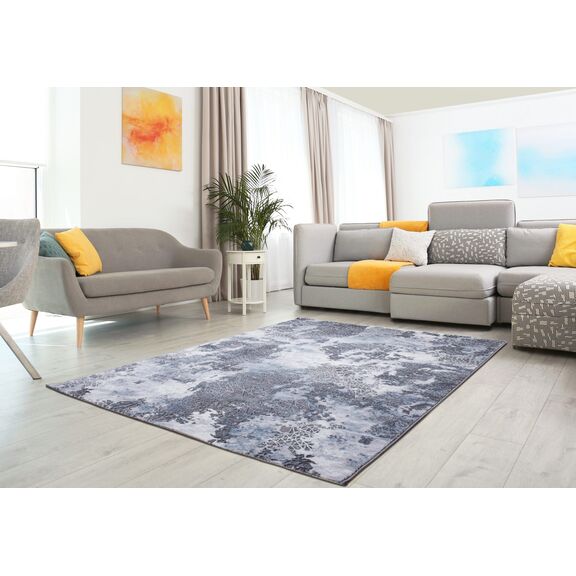 Χαλί Μοντέρνο Αφηρημένο Γκρι Μπλε Ostia 7015/953 - 2,20x3,20 Colore Colori