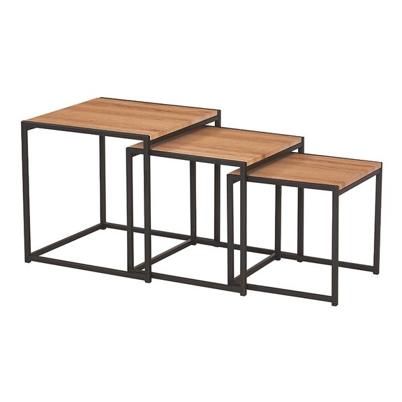 Alba set 3 τμχ Τραπεζακια oak Grain