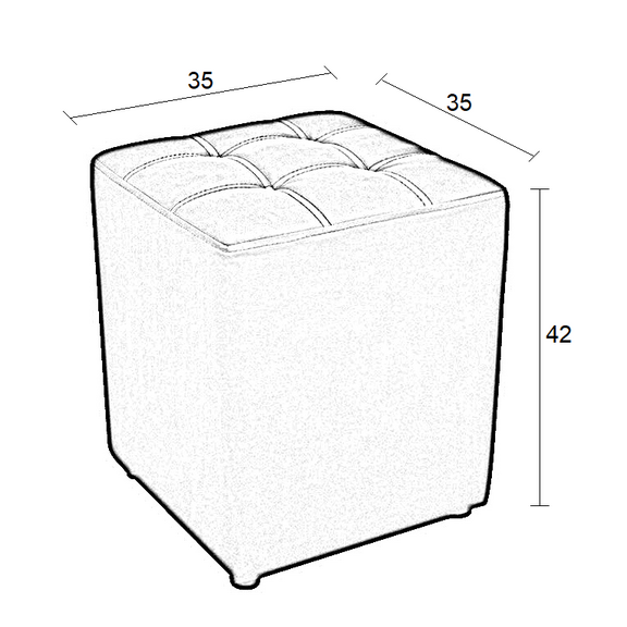Cube Cappuccino pu Σκαμπο 35x35x42εκ.