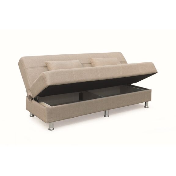 Felina Light Brown Υφασμα 3θεσιος Καναπεσ/κρεβατι με Αποθ.χωρο 182x90εκ.